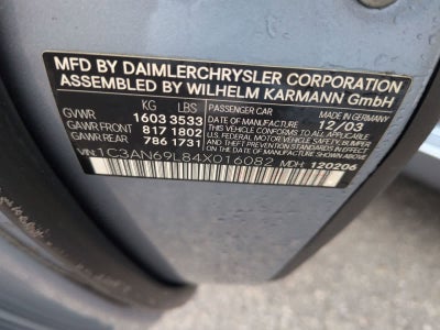 2004 Chrysler Crossfire 2dr Cpe