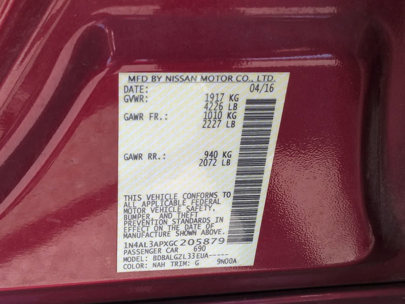2016 Nissan Altima 2.5 S