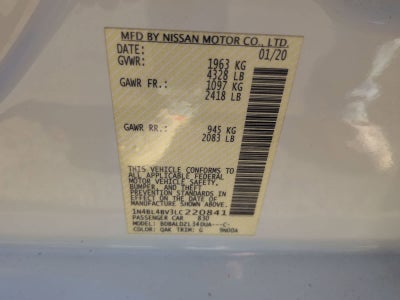 2020 Nissan Altima 2.5 S