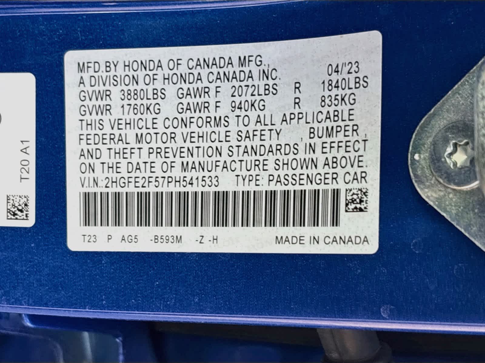 2023 Honda Civic Sport