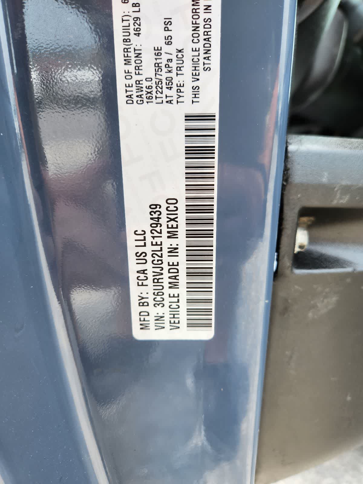 2020 RAM ProMaster Cargo Van Cargo Van High Roof 159' WB EXT