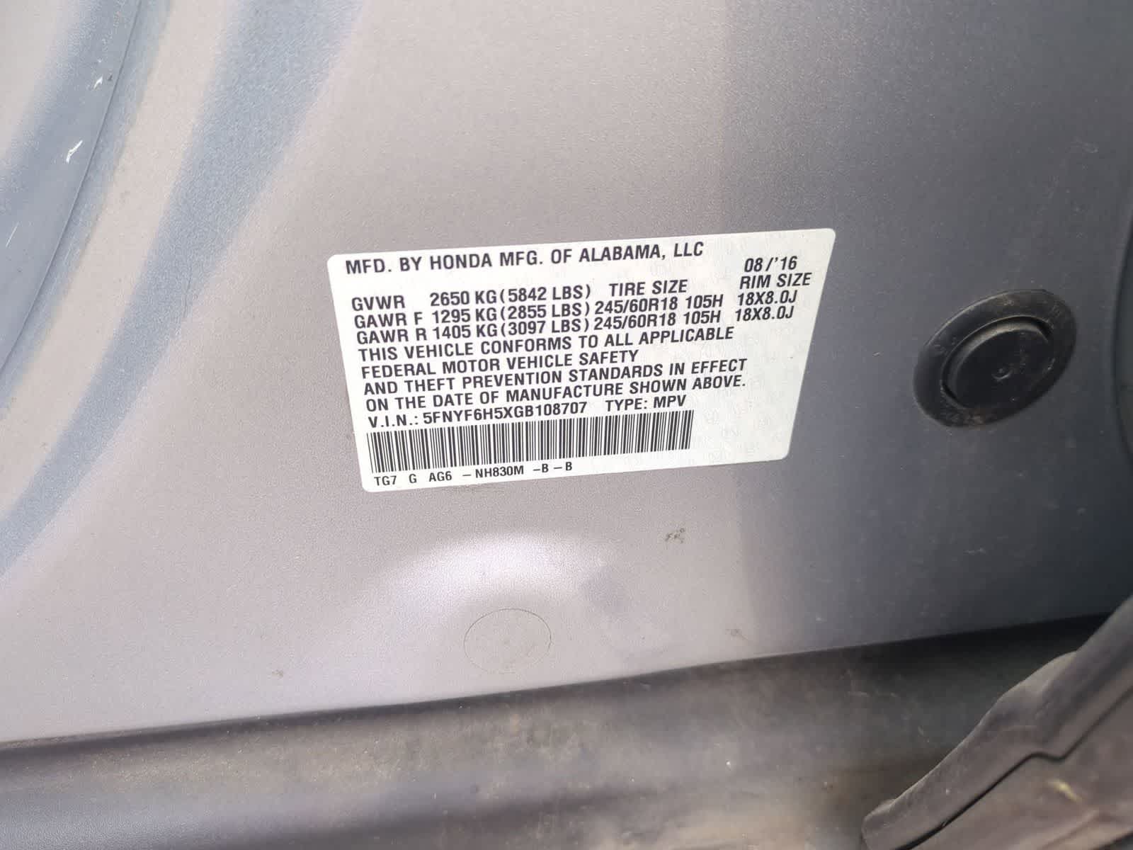 2016 Honda Pilot EX-L