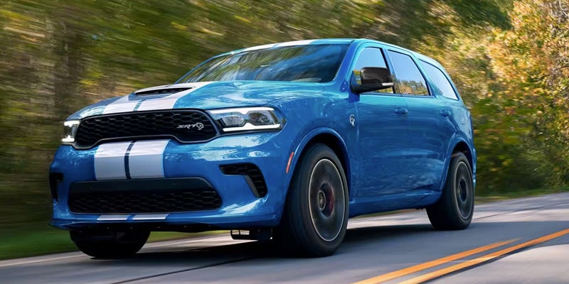dodge durango 2024 blue with white stripe