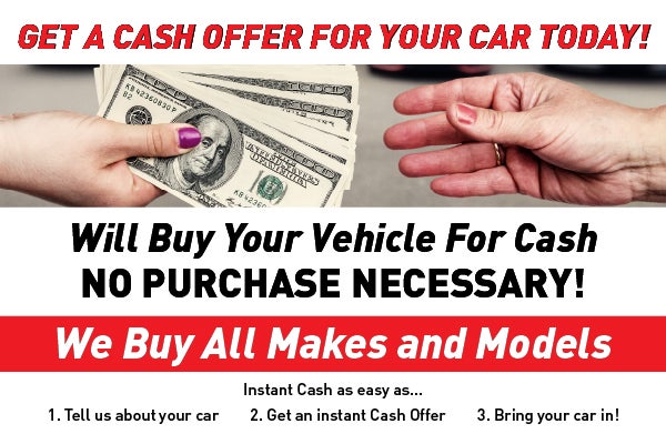 We will buy your vehicle for cash